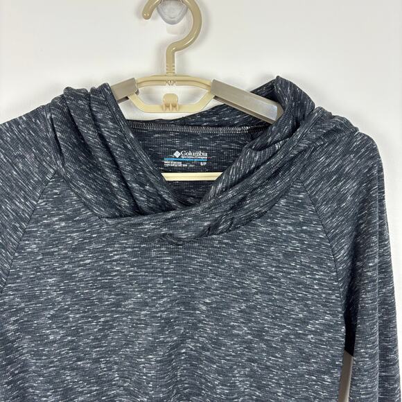 Columbia long sleeve hooded top Small Gray spacedye outdoor hiking - Picture 3 of 9